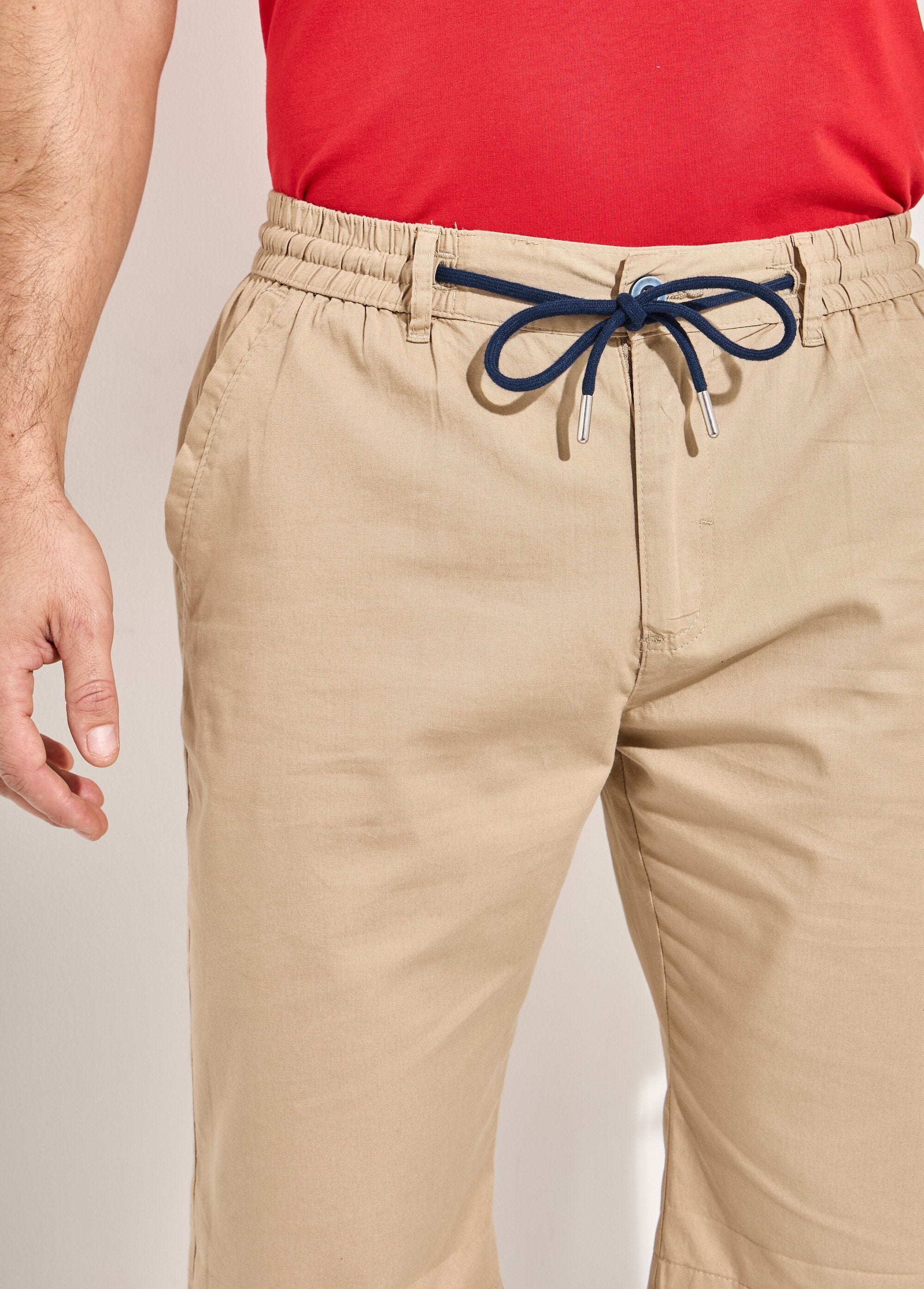 Bermuda_coton_ceinture_élastiquée_-_lot_de_2_Marine_et_beige_DE1_slim