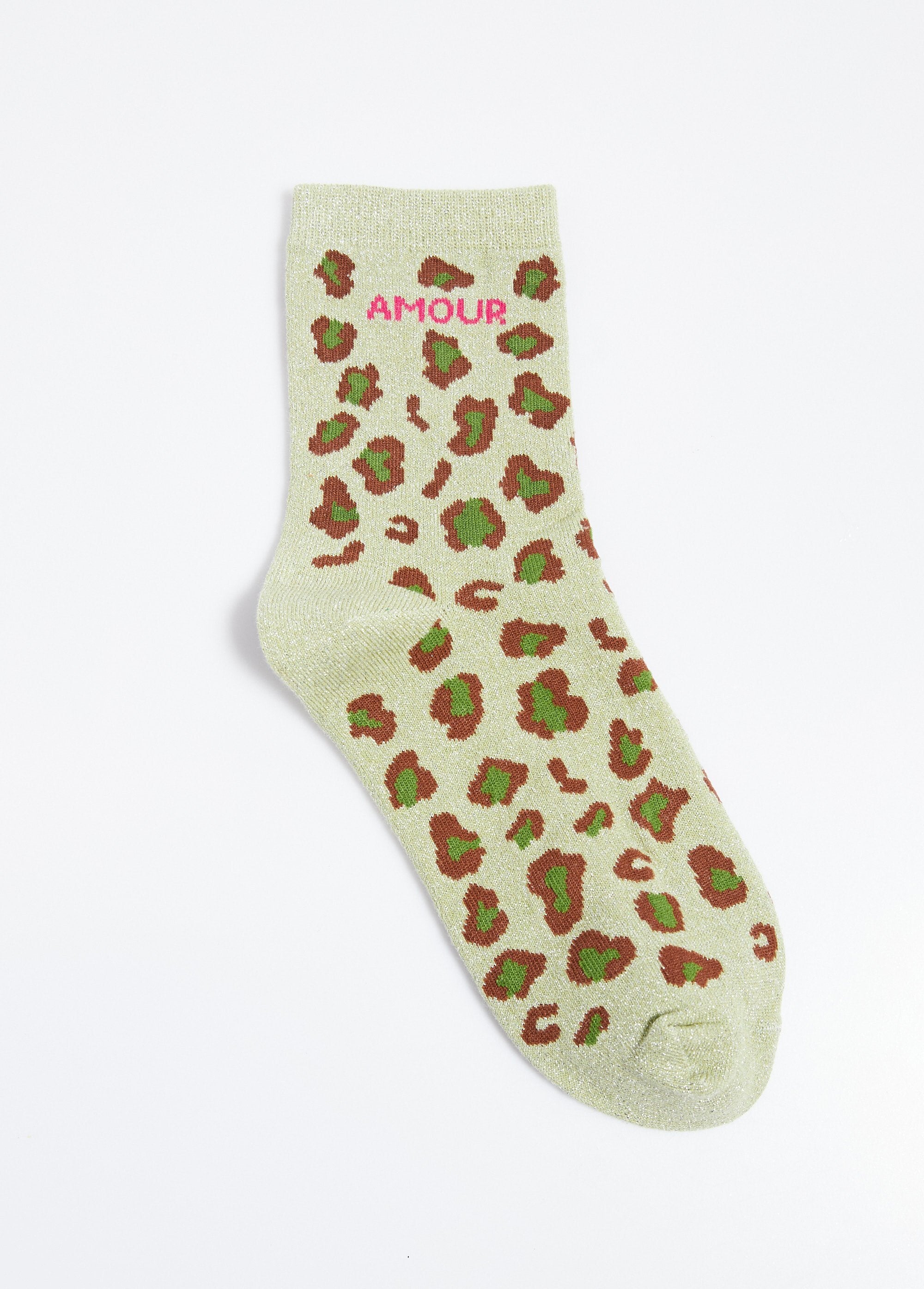 AMOUR_socks,_metallic_leopard_pattern_Green_DE1_slim
