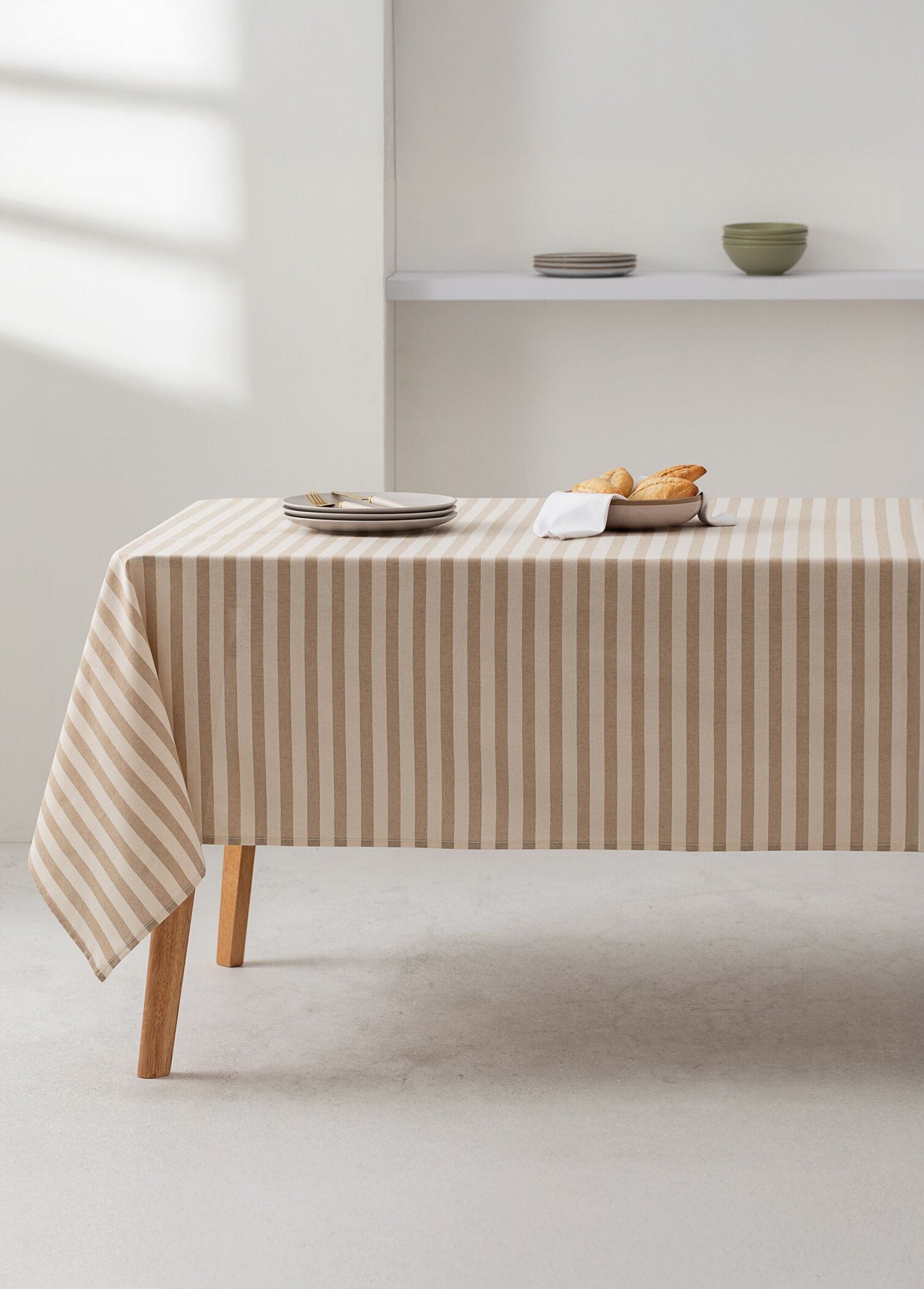 Stain-resistant_pure_cotton_tablecloth,_stripes_Beige_SF1_slim