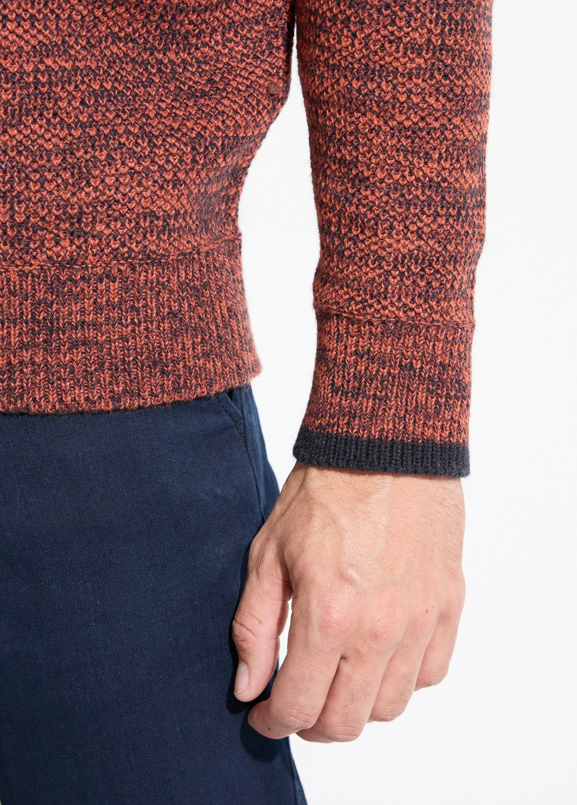 High-neck_zipped_sweater_in_heathered_wool_knit_Brick_DE2_slim