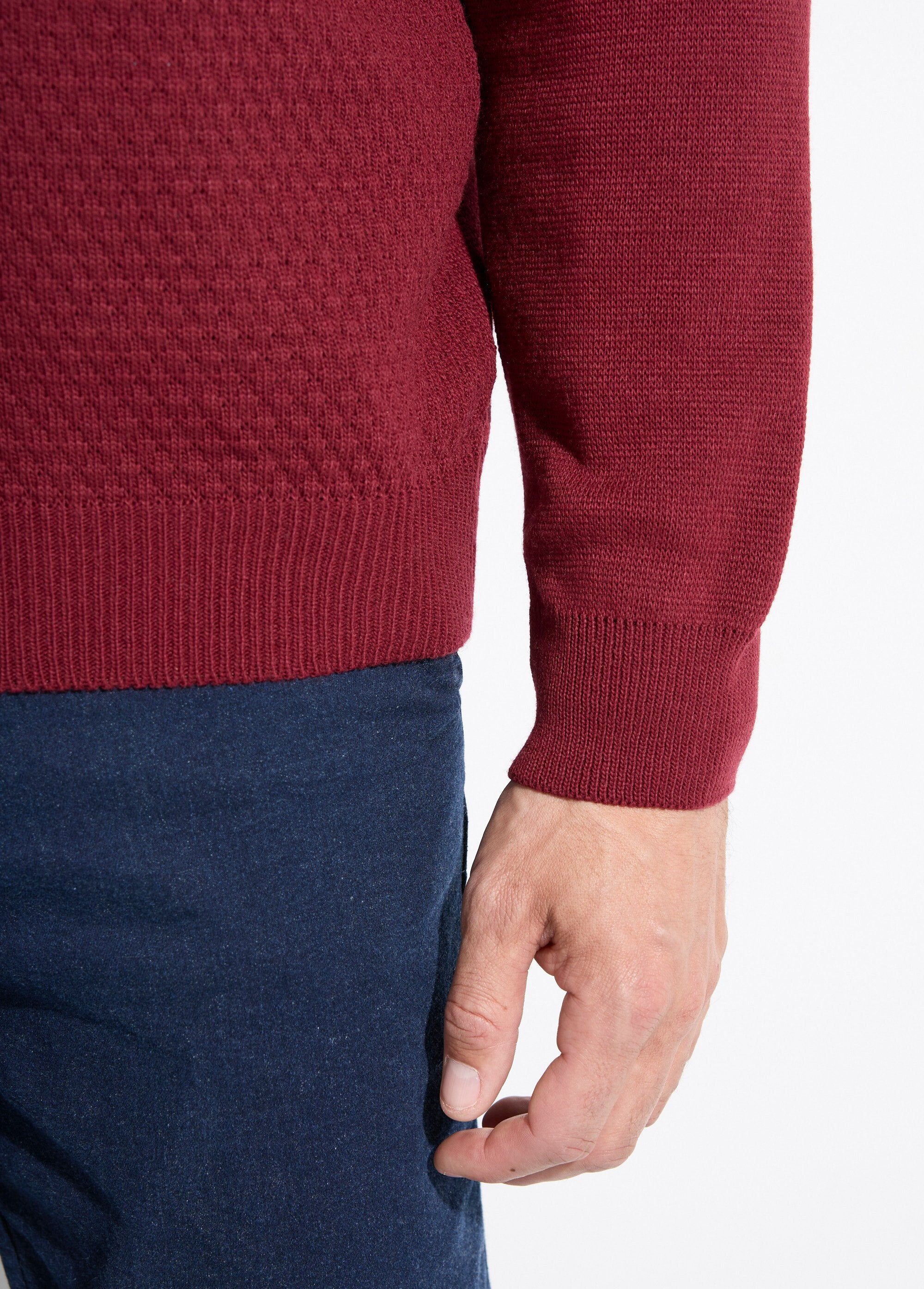 V-neck_sweater_with_fancy_knit_and_wool_Bordeaux_DE2_slim