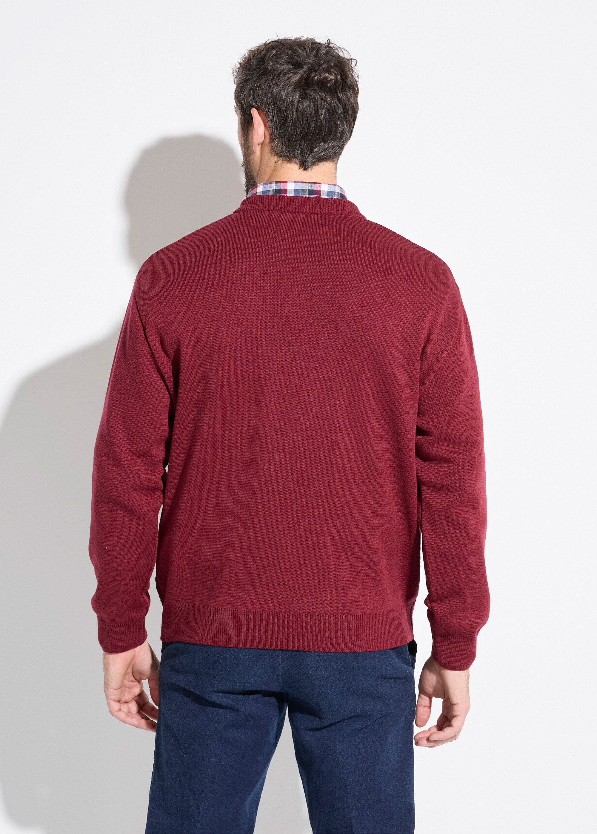 V-neck_sweater_with_fancy_knit_and_wool_Bordeaux_DO1_slim