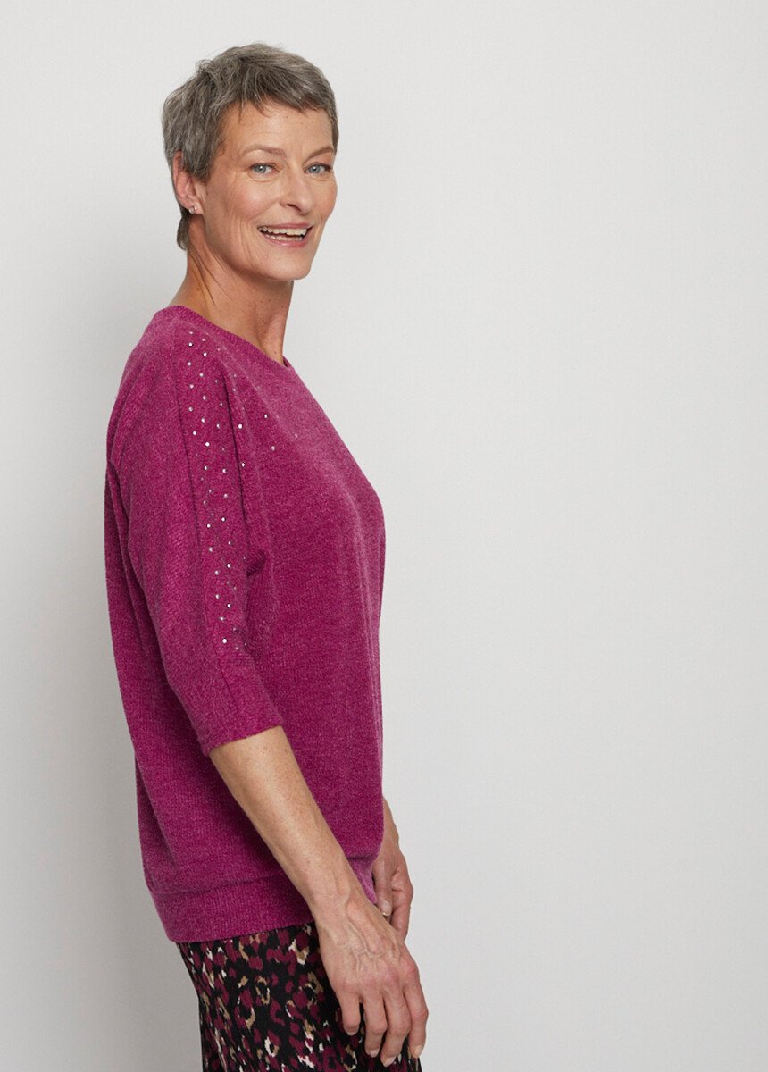 Volume_T_sweater_with_3/4_kimono_sleeves_Fuchsia_DR1_slim