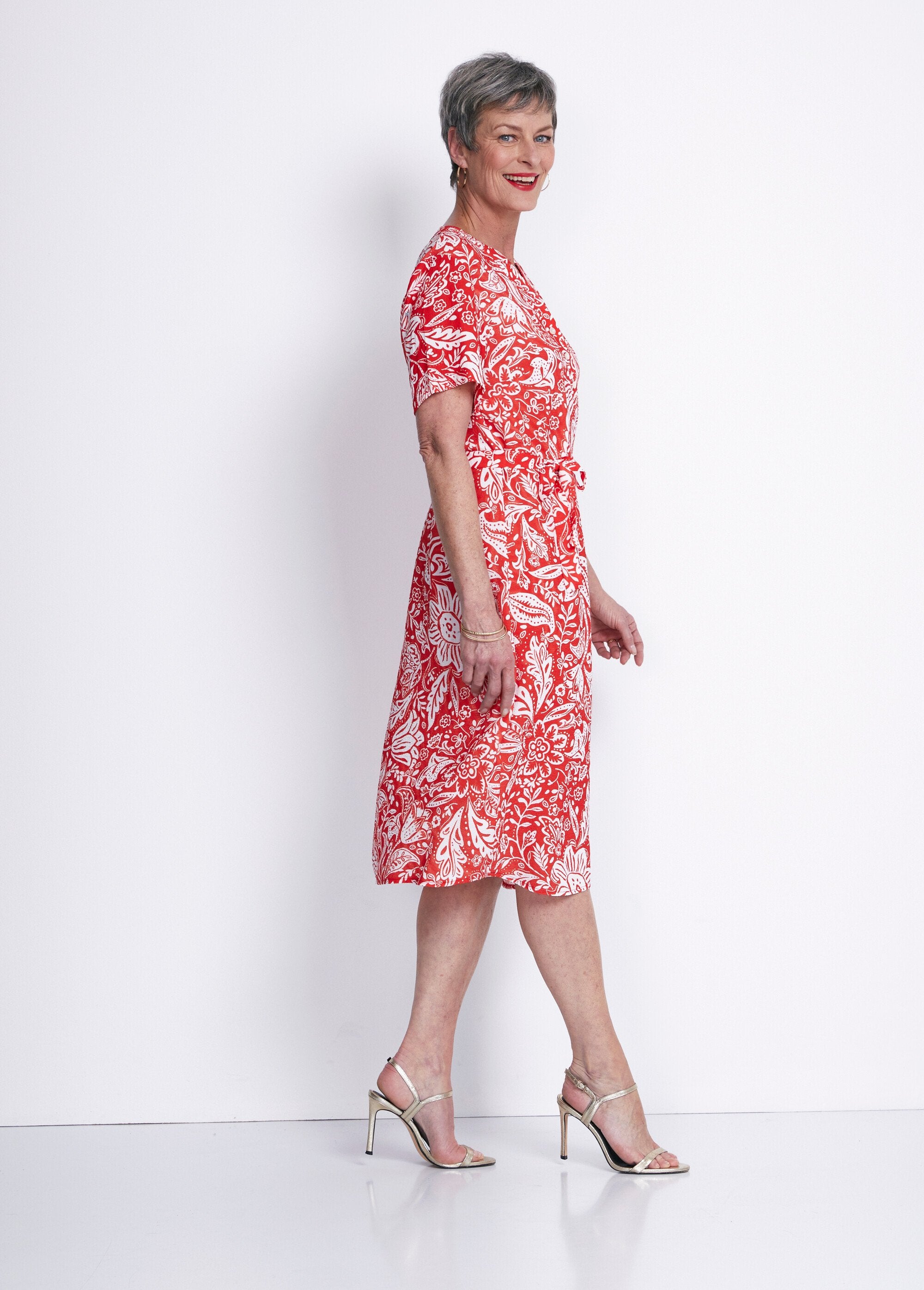 Short_dress_in_two-tone_waffle_fabric_Red_and_white_DR1_slim