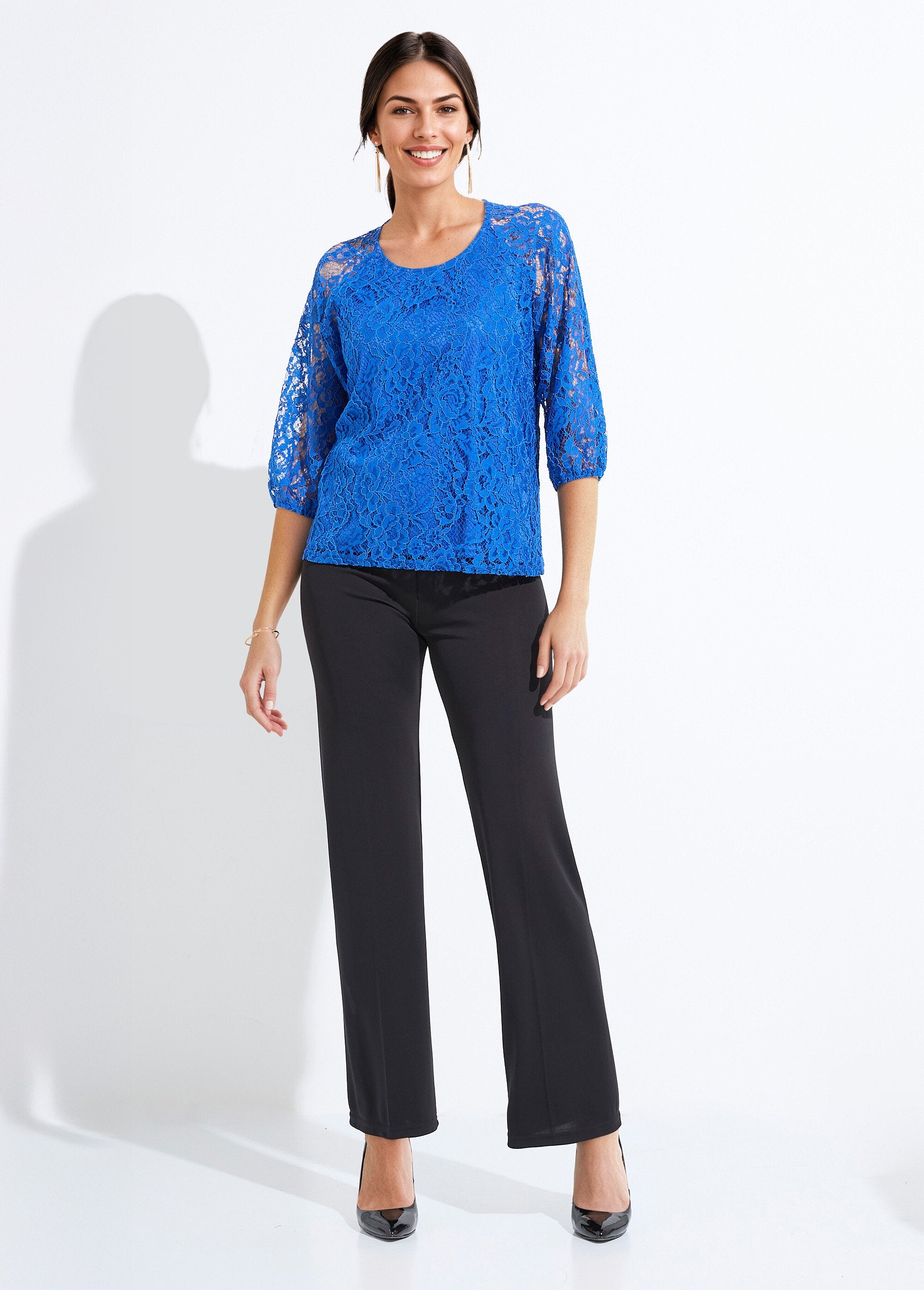 T-shirt_dentelle_col_rond_manches_3/4_raglan_Bleu_dur_SF1_slim