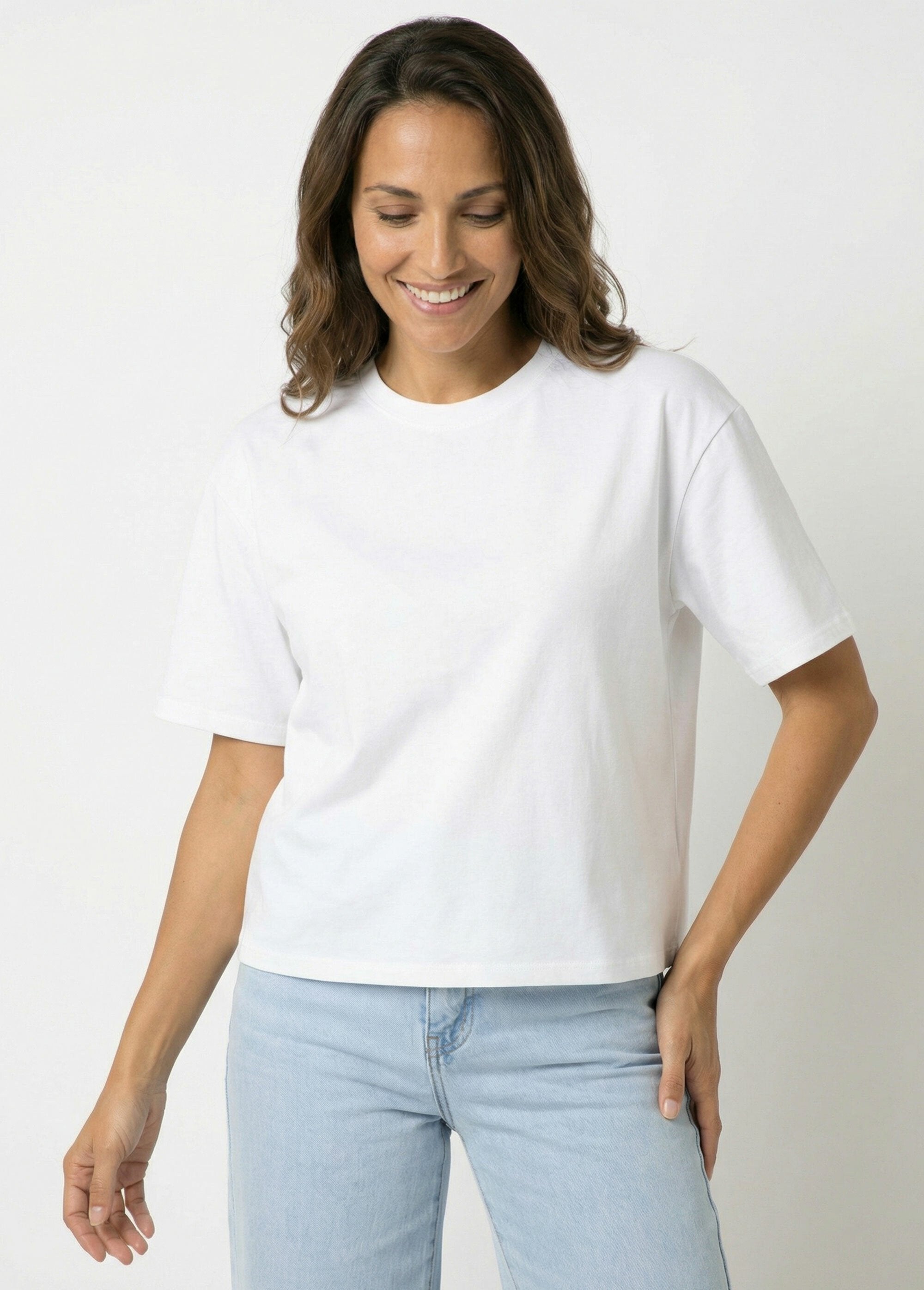 Loose_stretch_short-sleeved_T-shirt_White_FA1_slim