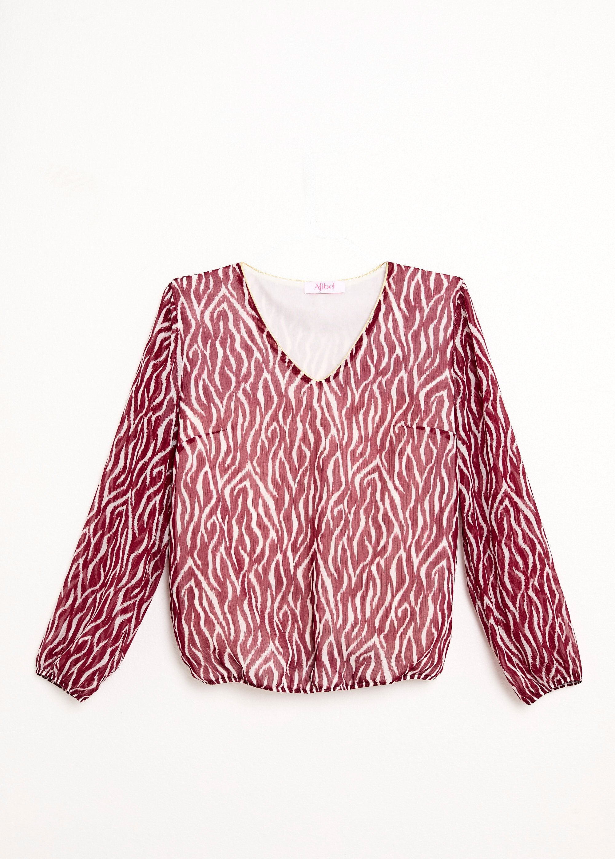 V-neck_tunic_with_printed_voile_lining_Burgundy_print_AP1_slim