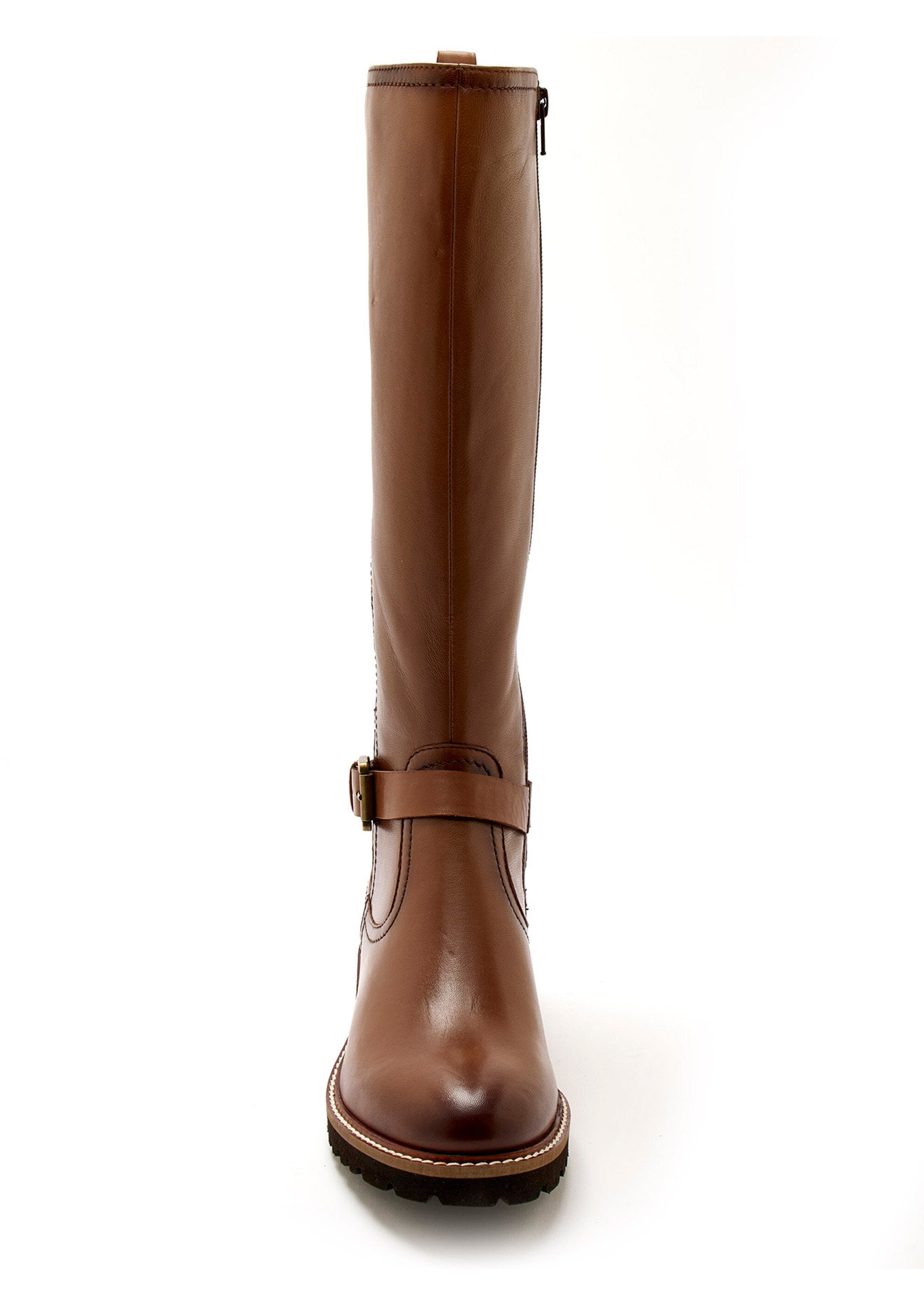Bottes_cavalières_en_cuir,_talon_plat_Marron_FA2_slim