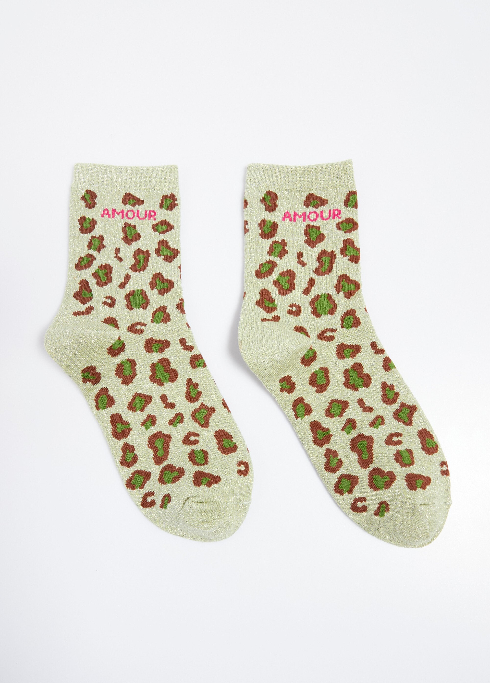 AMOUR_socks,_metallic_leopard_pattern_Green_FA1_slim