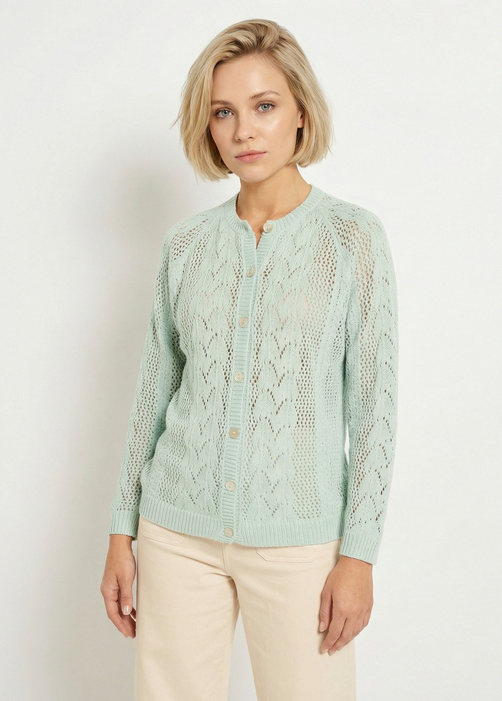 Openwork_buttoned_cardigan_with_wool_and_cashmere_Green_FA1_slim