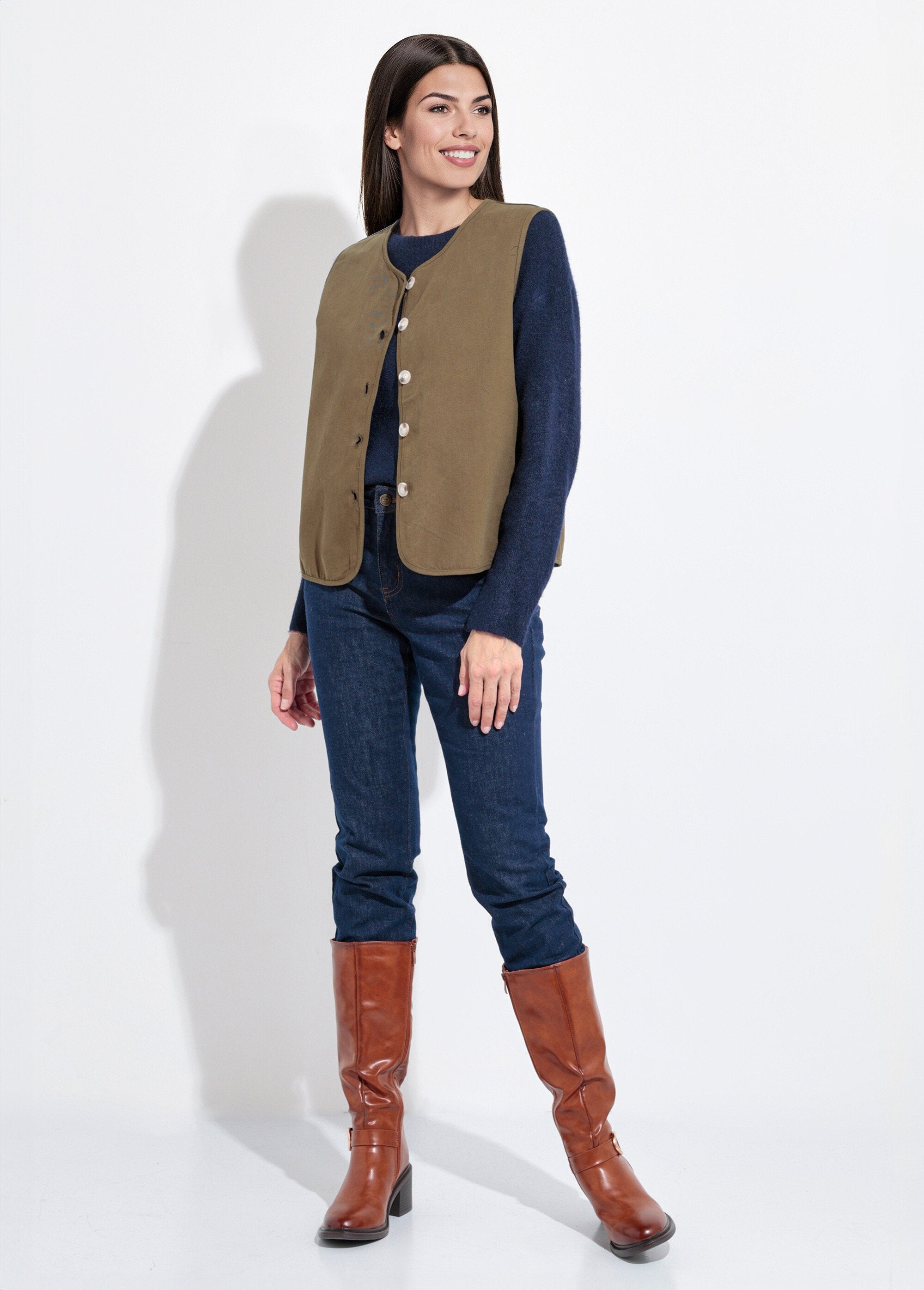 Gilet_sans_manches_col_rond_en_twill_Kaki_SF1_slim