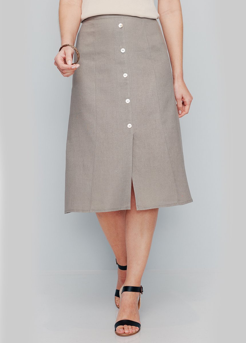 Linen_and_viscose_paneled_skirt_Green_FA1_slim