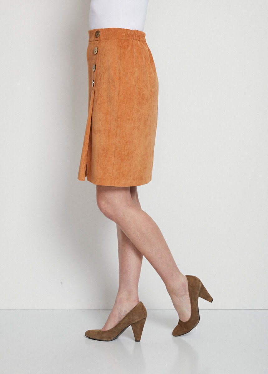 Short_velvet_wrap_effect_skirt_Caramel_DR1_slim