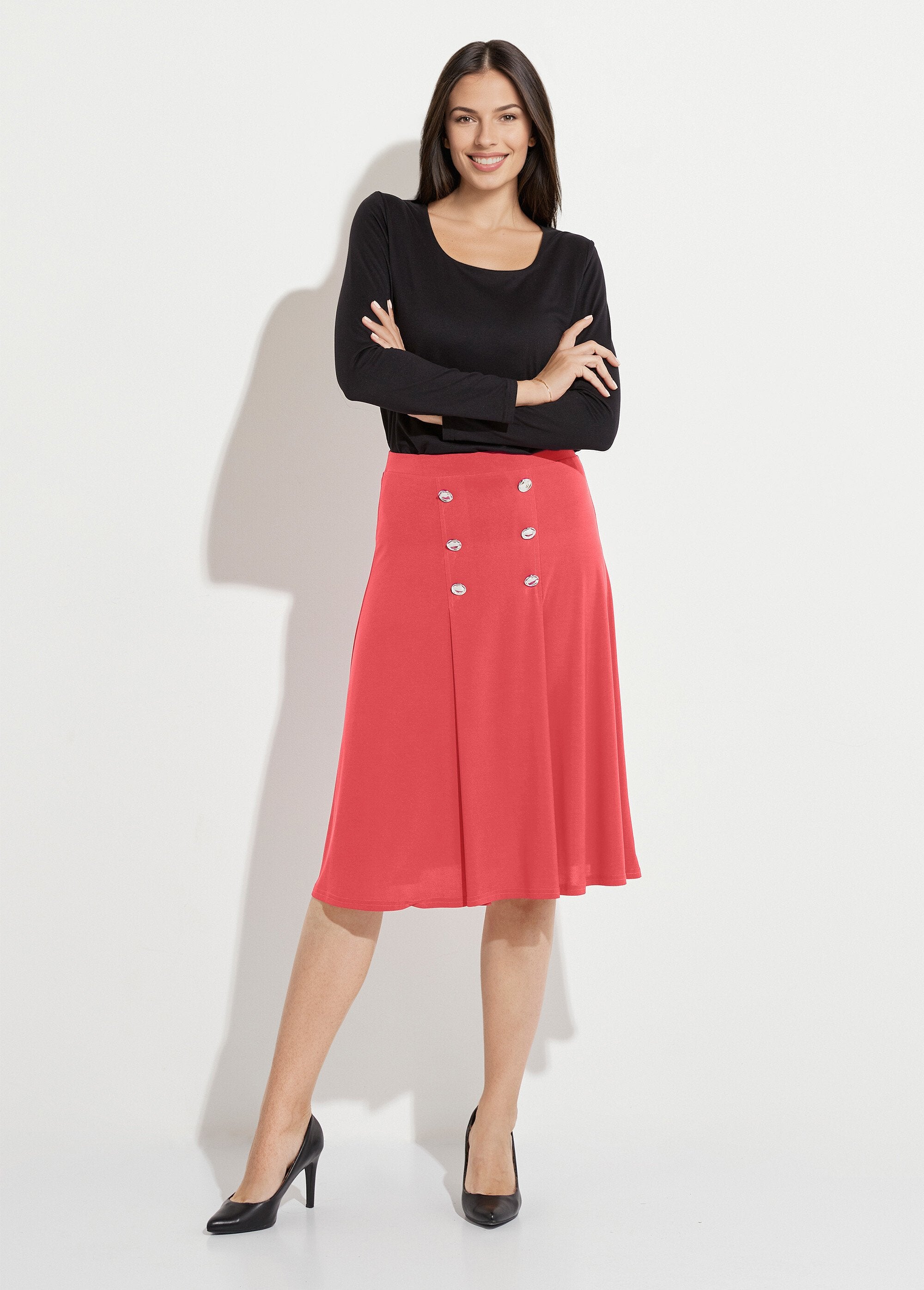 Mid-length_flared_skirt_in_plain_knit_with_bridge_Corail_SF1_slim