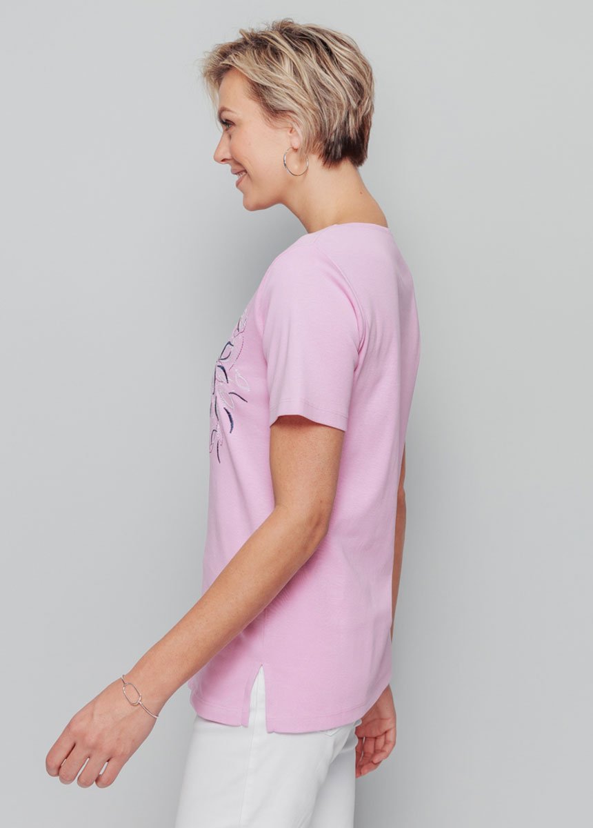 Long_t-shirt_with_placed_flower_embroidery_Pink_DR1_slim