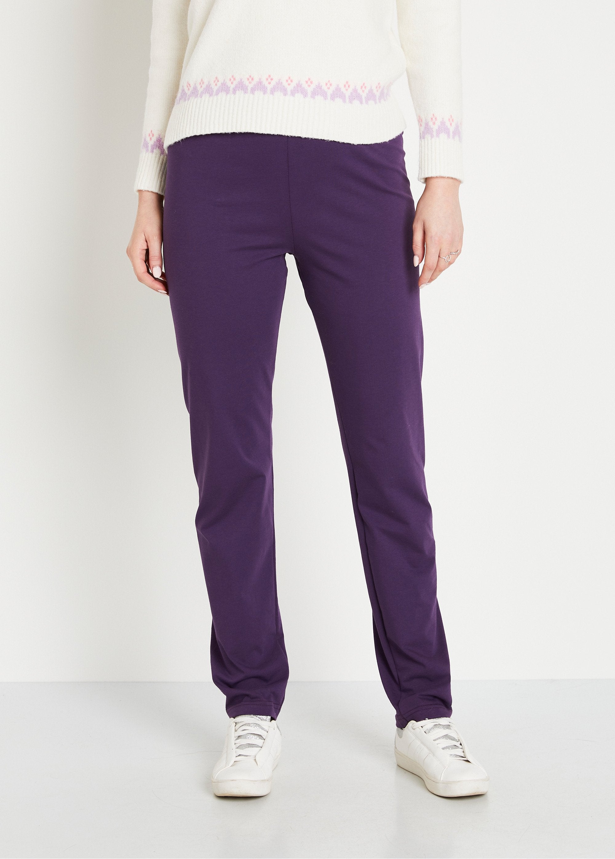 Cotton_jersey_elasticated_waist_leggings_Plum_FA1_slim