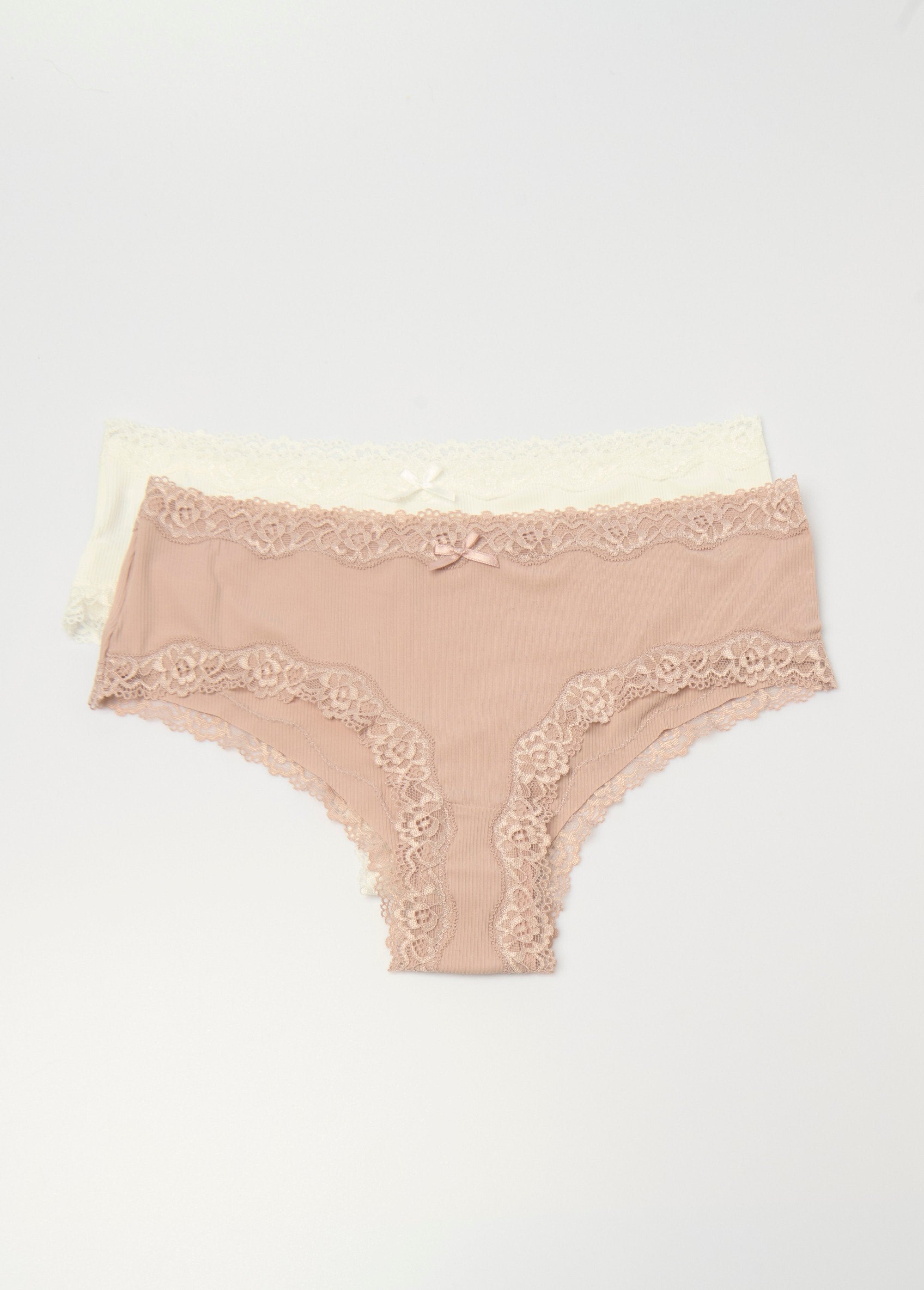 Pack_of_2_microfiber_shorties_with_lace_edge_White_and_pink_FA1_slim
