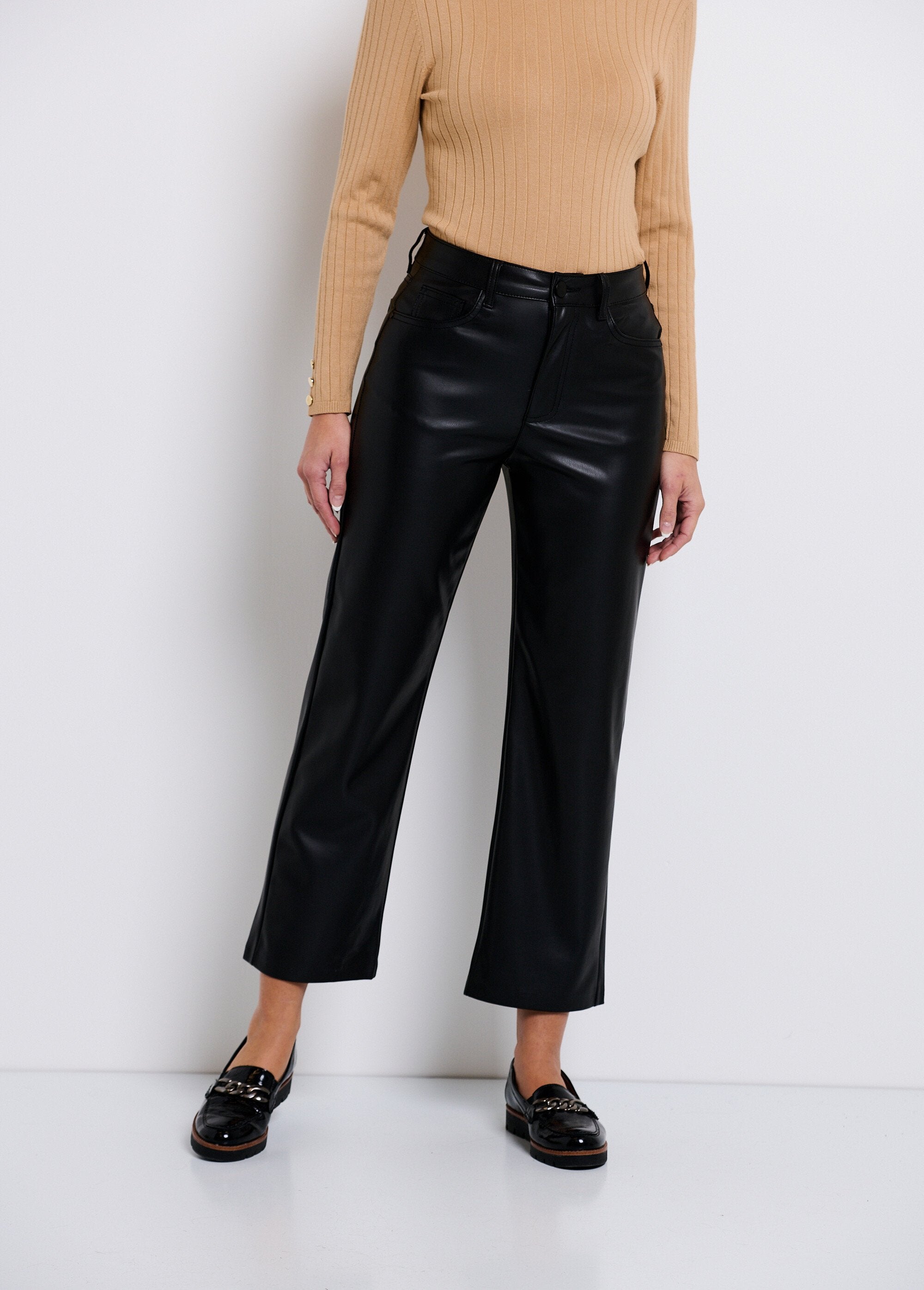 Pantalon_5_poches_7/8ème_en_faux_cuir_Noir_FA2_slim