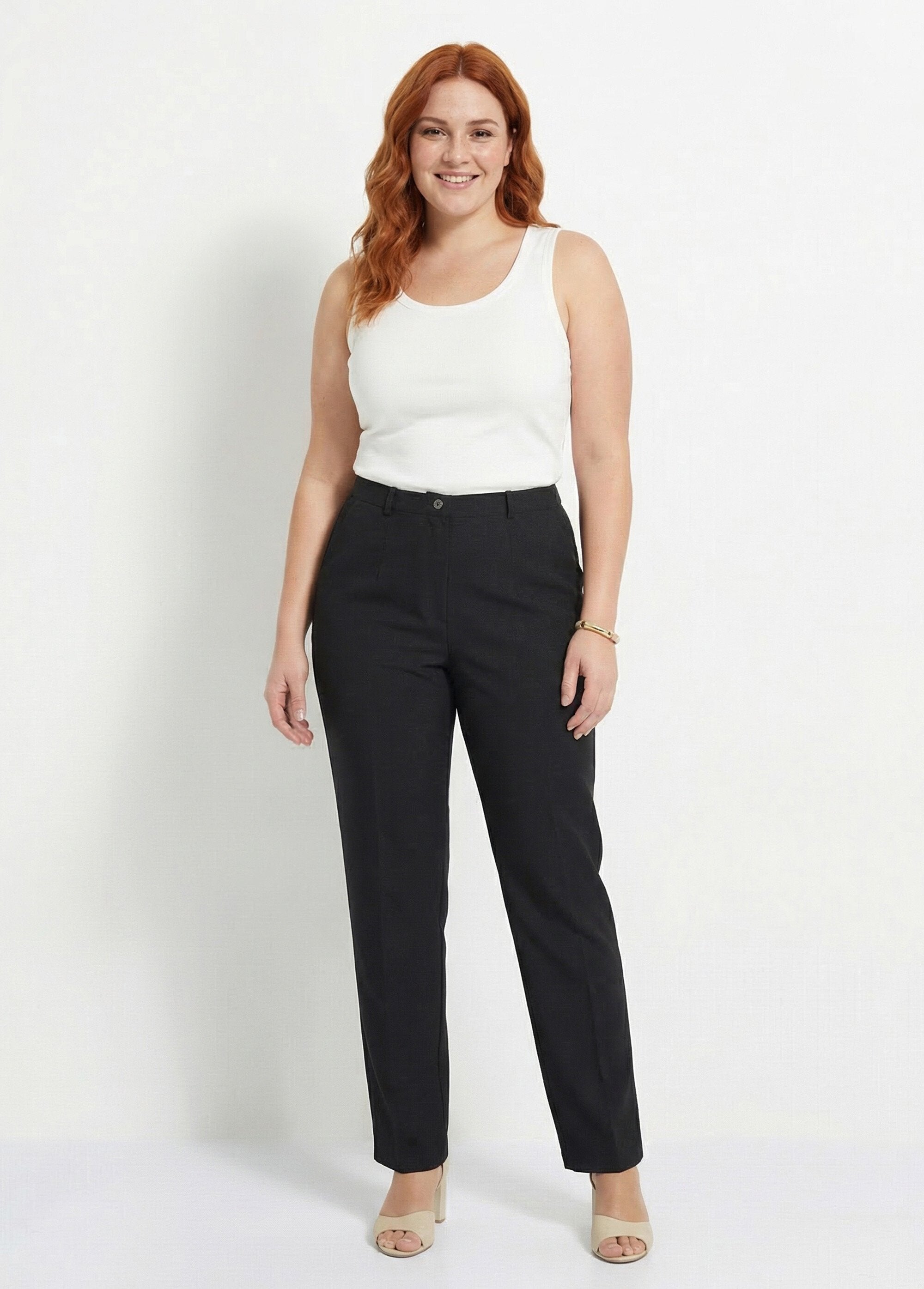 Plain_straight_pants_with_semi-elasticated_waist_Black_SF1_curvy