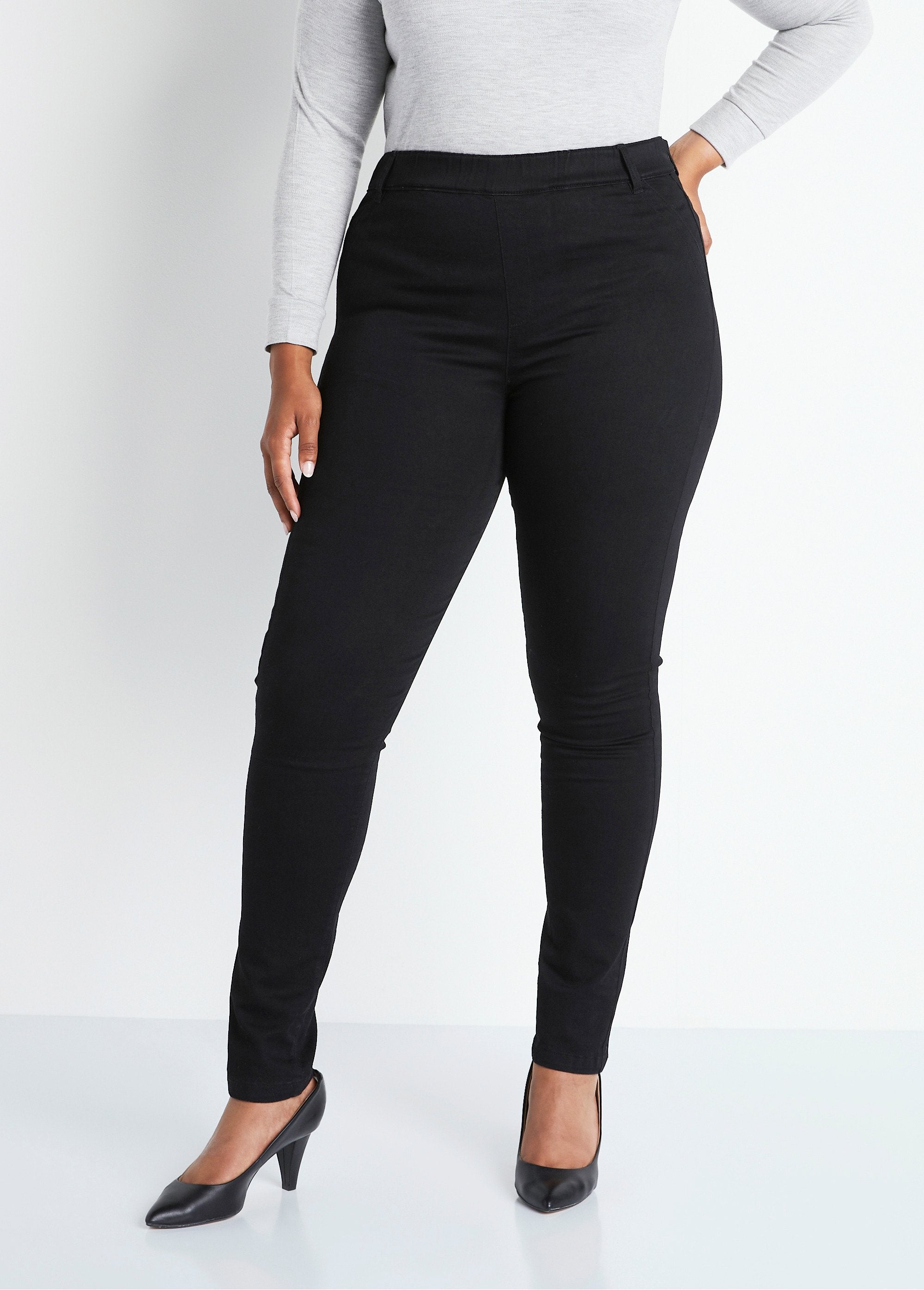 Flat_stomach_stretch_denim_jegging_pants_Black_FA1_curvy