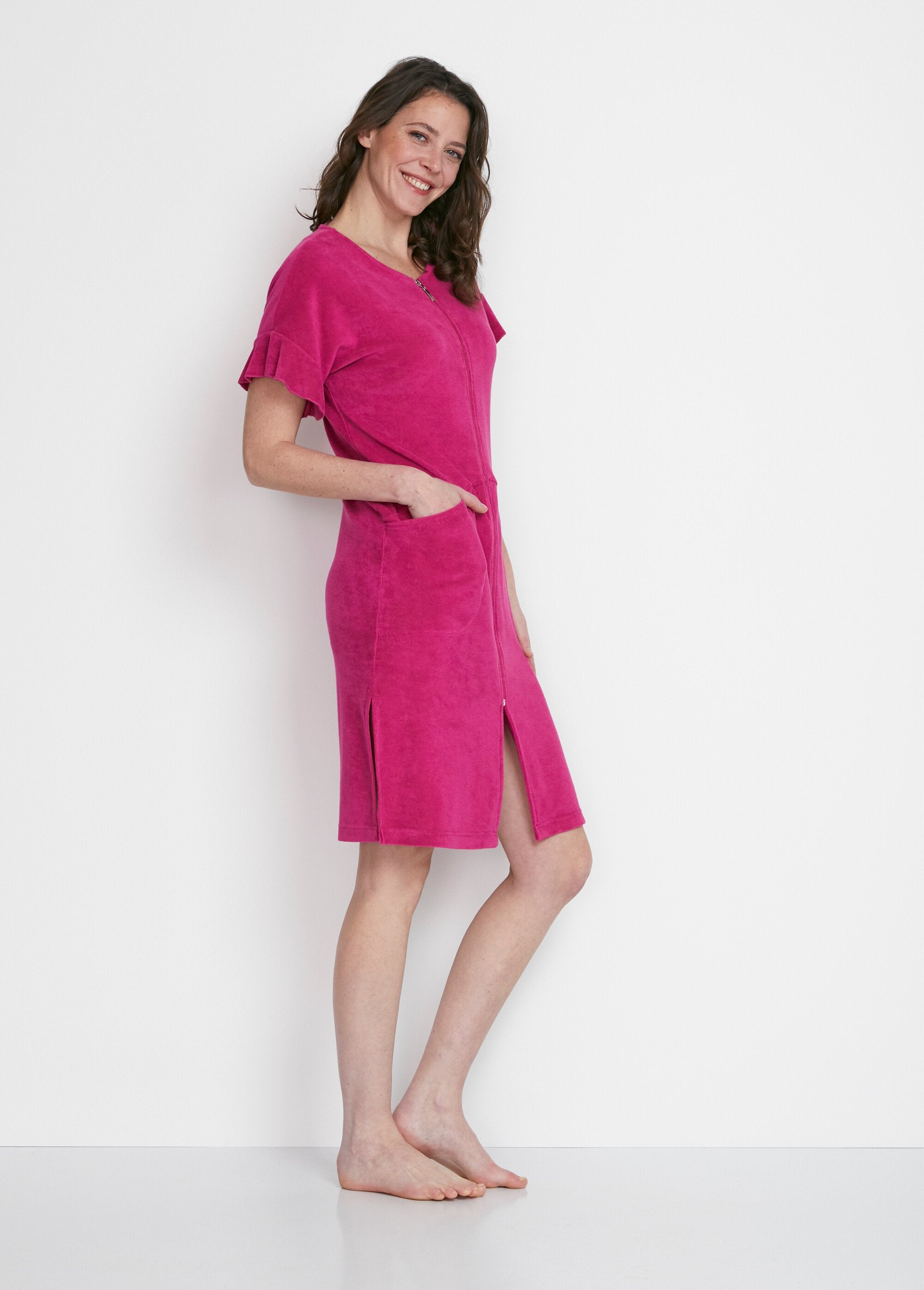 Plain_cotton_bathrobe_with_zip_Fuchsia_DR1_slim