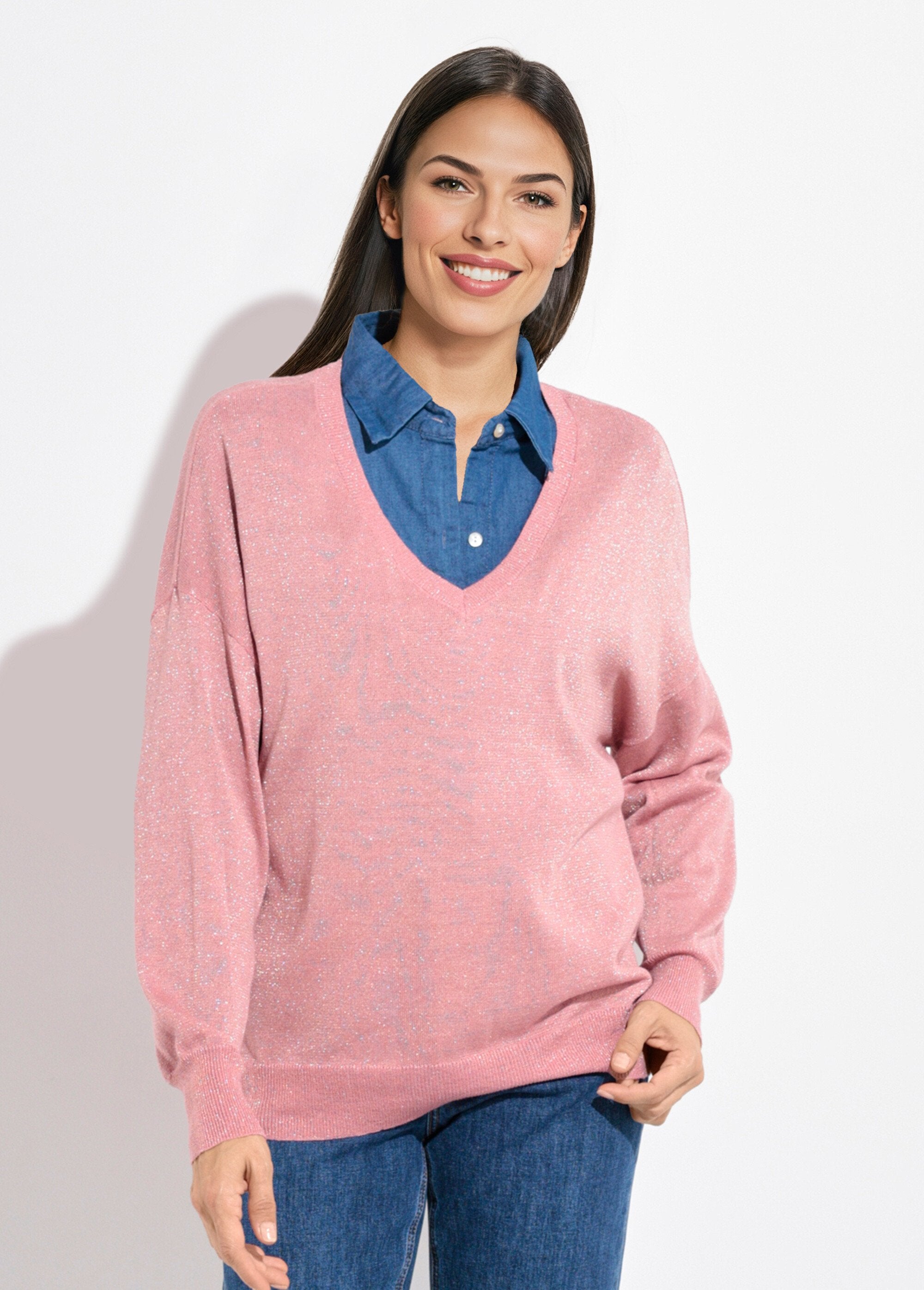Fine_gauge_metallic_knit_V-neck_sweater_Old_pink_FA1_slim