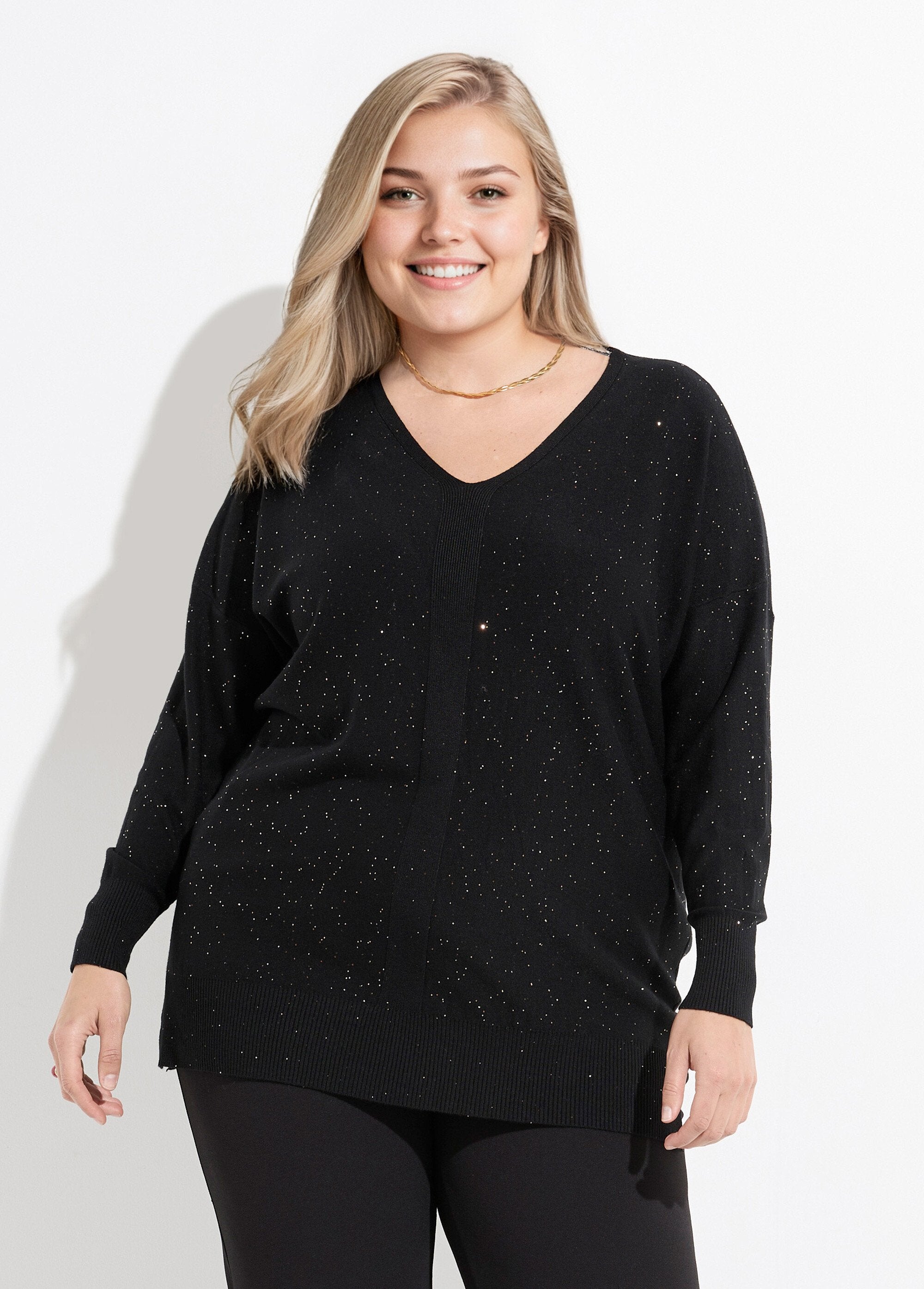 Pull_maille_fine_jauge_avec_mini_sequins_Noir_FA1_curvy