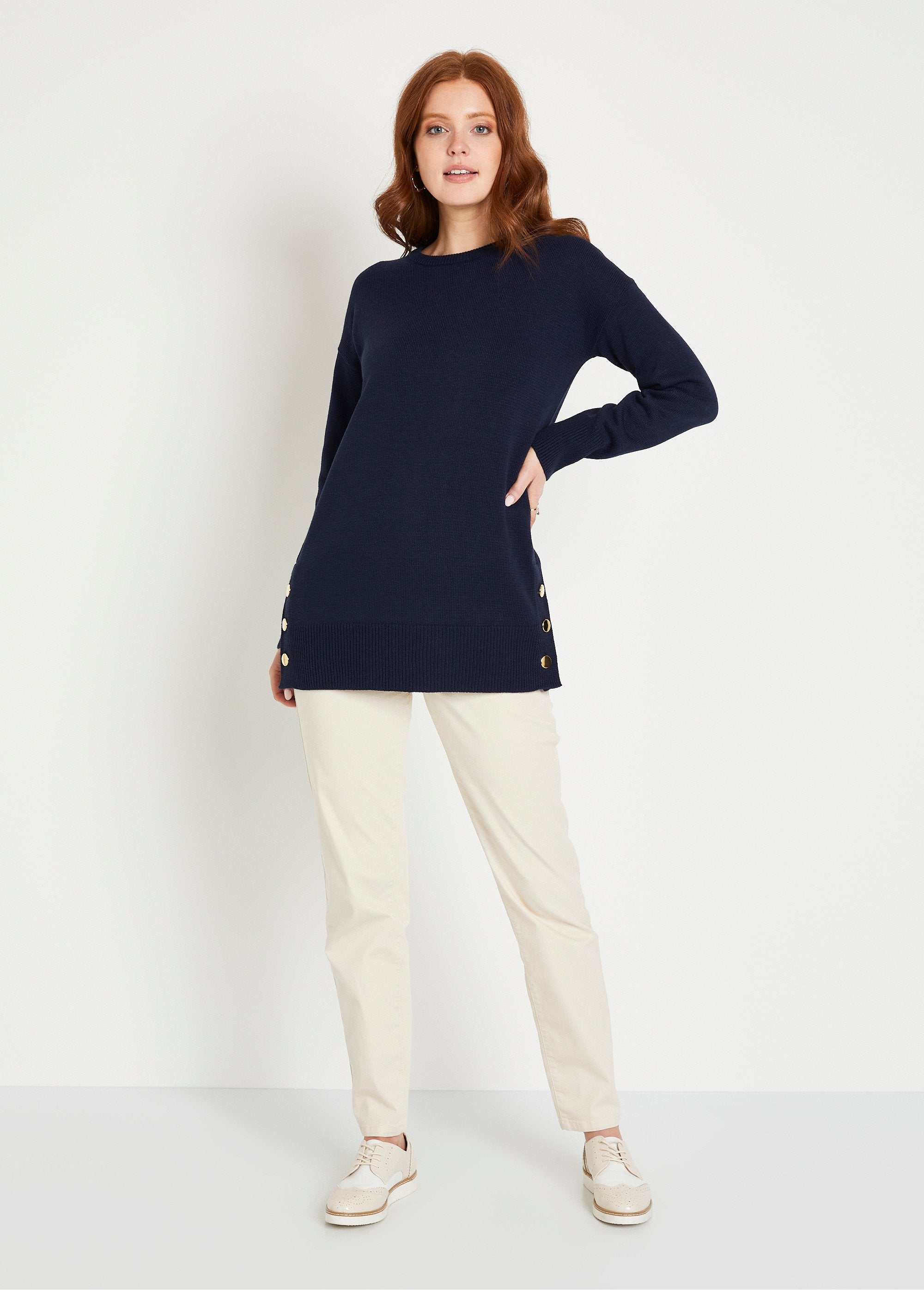 Long,_round-neck,_plain_tunic_sweater_with_buttons_Marine_SF1_slim