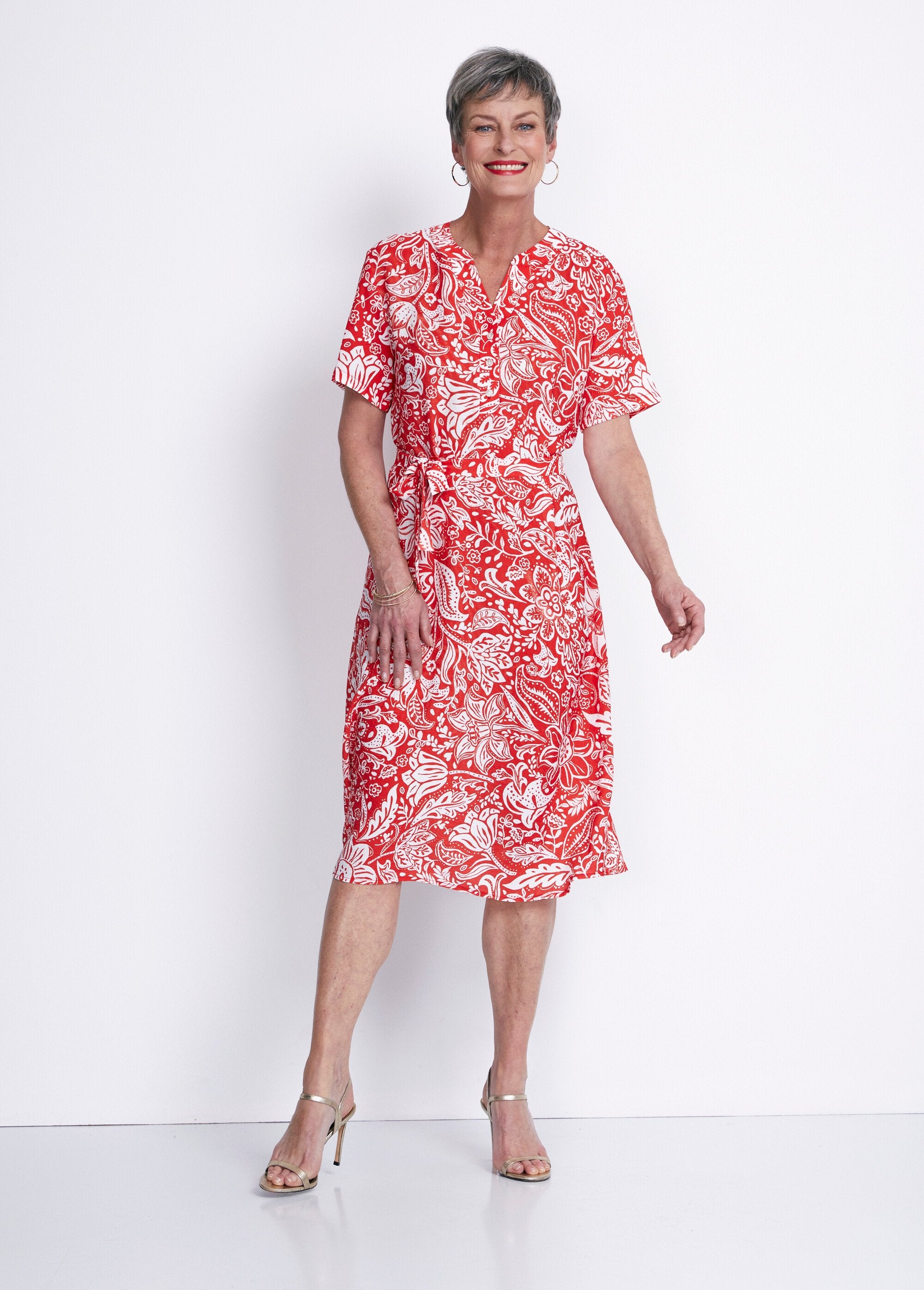 Short_dress_in_two-tone_waffle_fabric_Red_and_white_FA1_slim