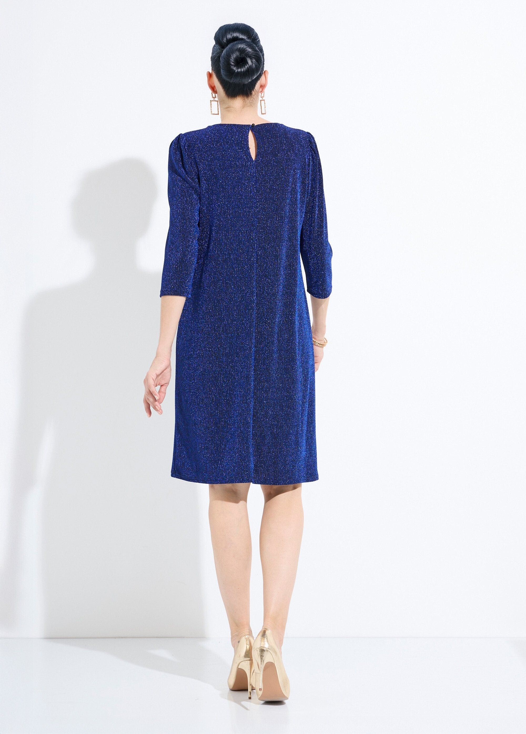 Short_straight_dress_in_shiny_metallic_knit_Blue_DO1_slim
