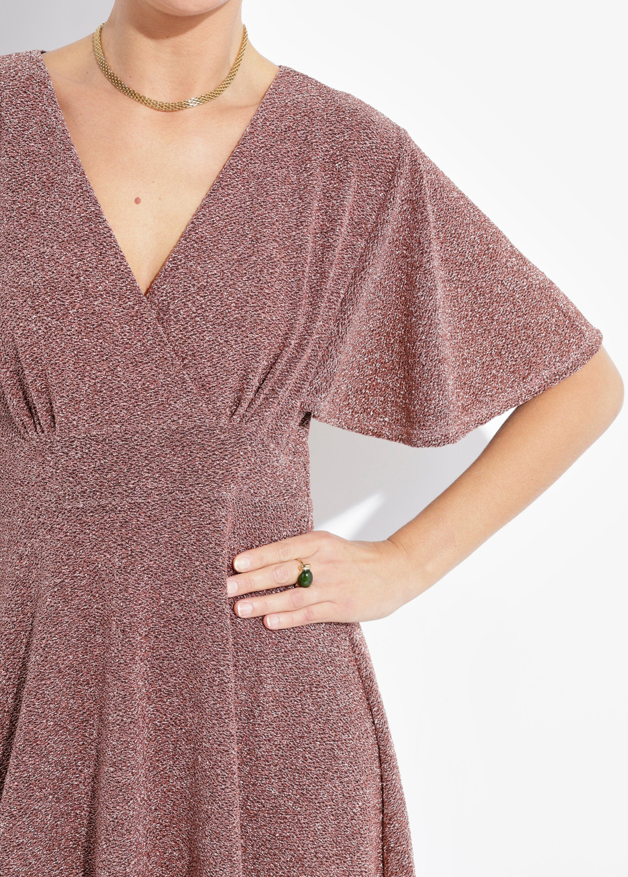 Metallic_knit_V-neck_flared_dress_Copper_DE1_slim
