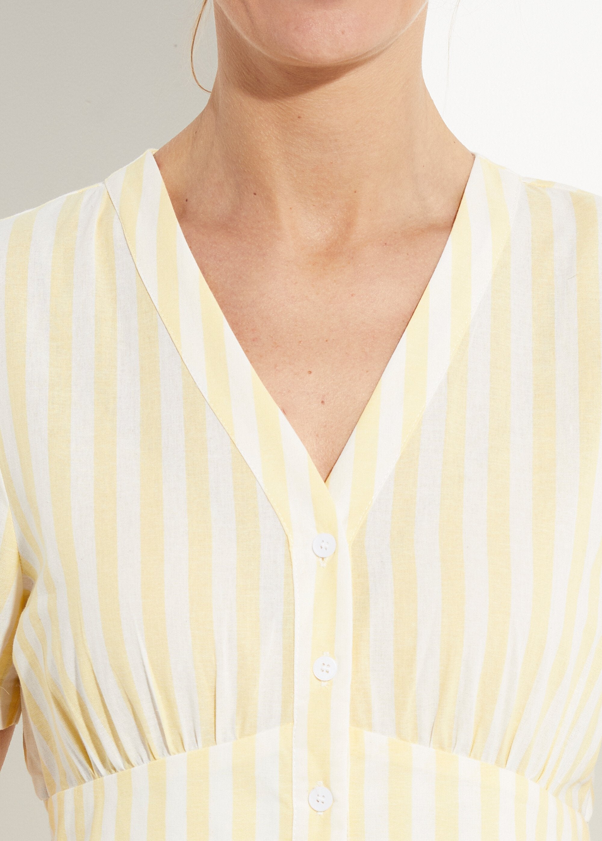 High-waisted_striped_pure_cotton_dress_Striped_yellow_DE1_slim