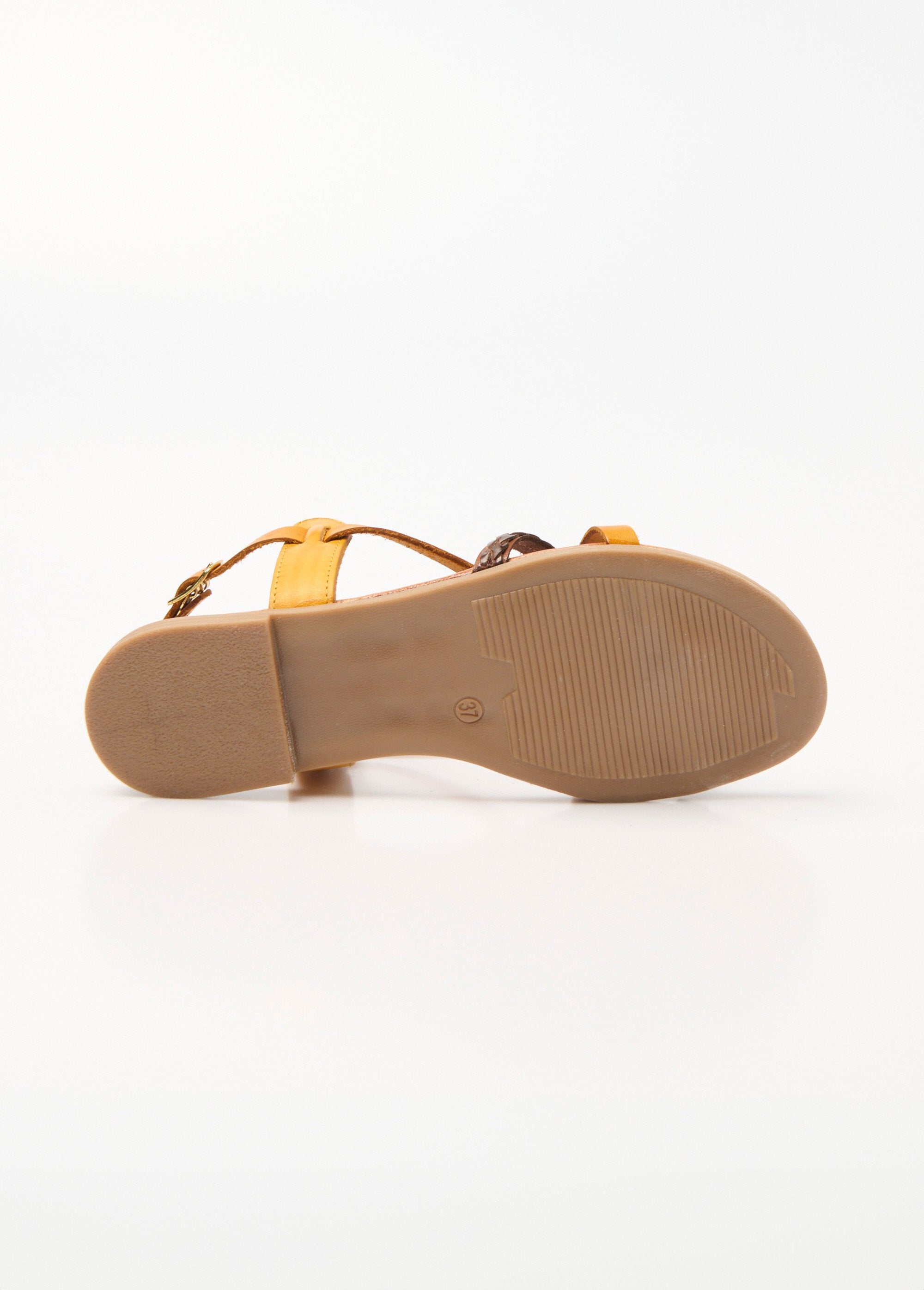 Flat_leather_sandals_with_multiple_straps_Yellow_and_brick_UN1_slim