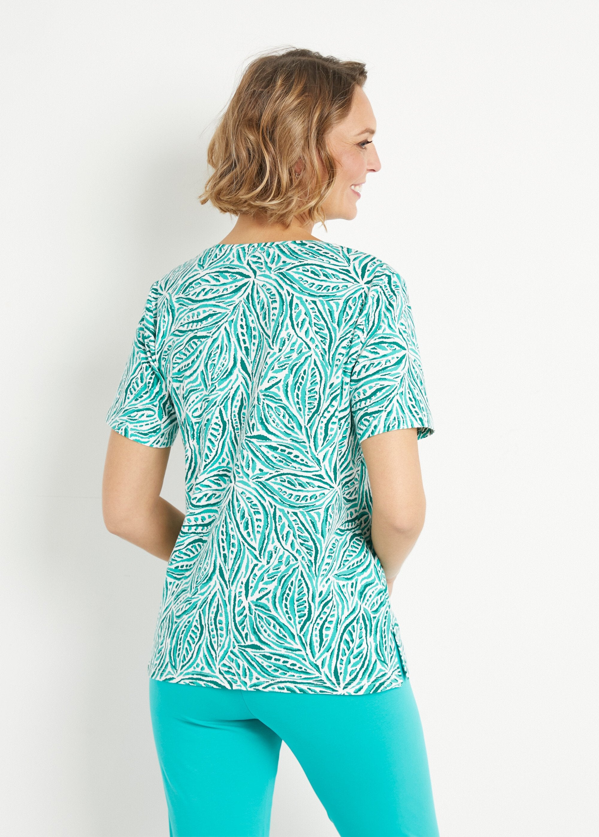 Long_short-sleeved_round_neck_T-shirt_Aqua_print_DO1_slim