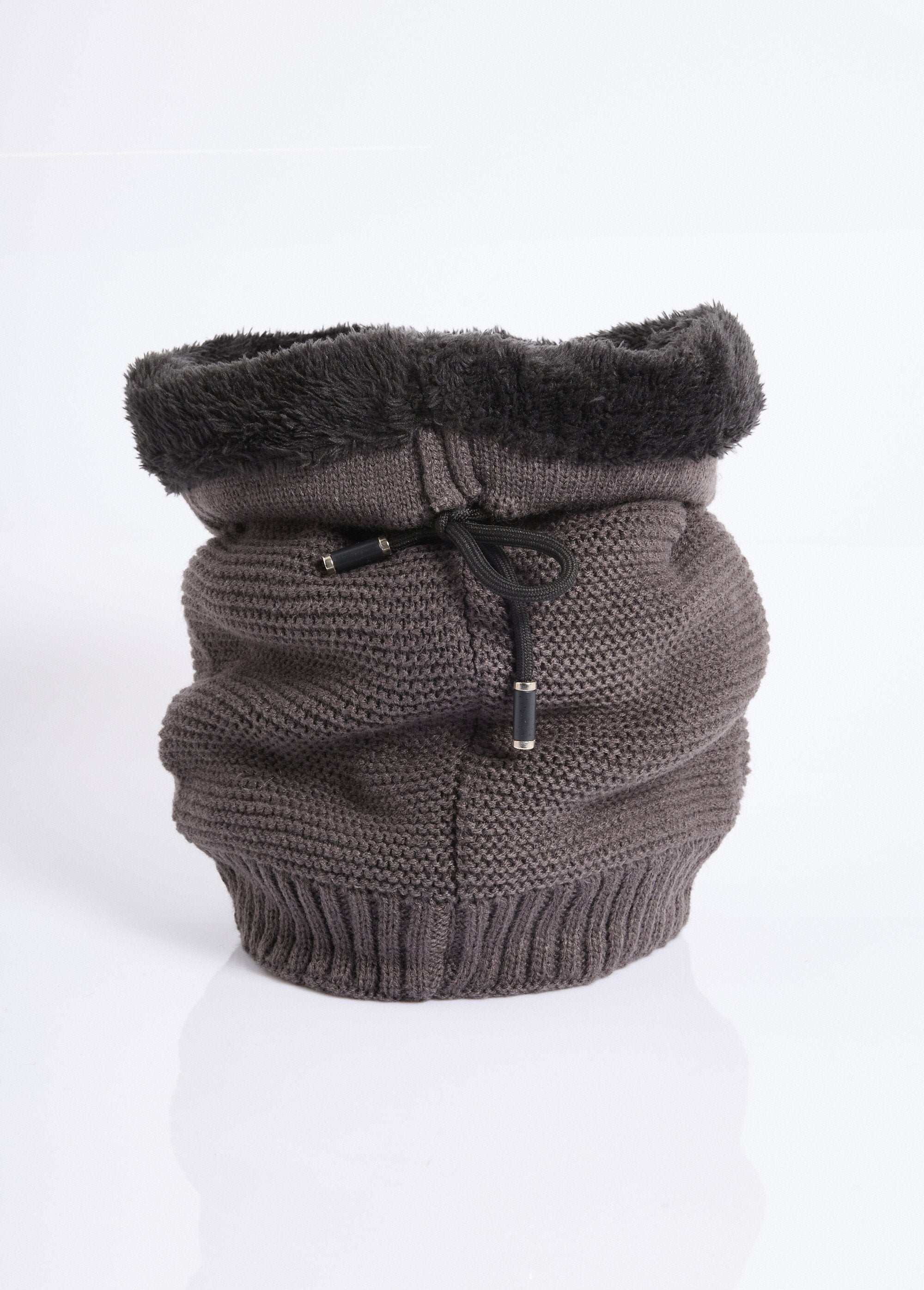 Knit_and_sherpa_neck_warmer,_rice_stitch_Gray_FA1_slim
