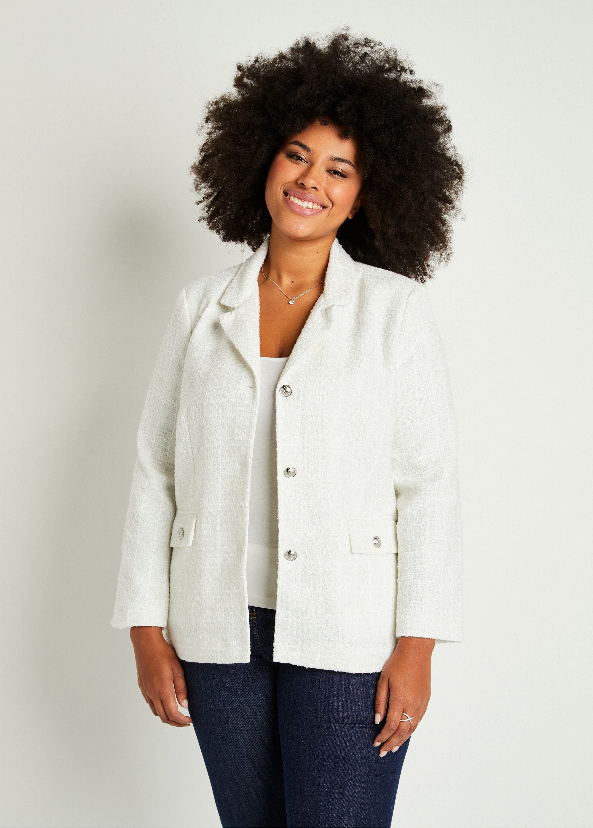 Straight_buttoned_jacket_in_basket_weave_fabric_with_tailored_collar_Ivory_FA1_curvy